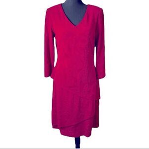 Connected Apparel LS Asymmetric Tiered Dress Size 10